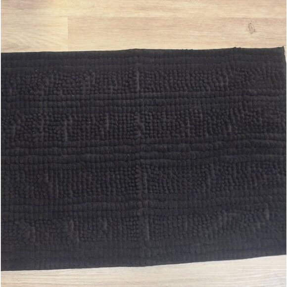Room Essentials Chunky Chenille Cushion Foam Bath Rug- Black - Picture 5 of 10
